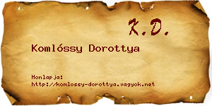Komlóssy Dorottya névjegykártya